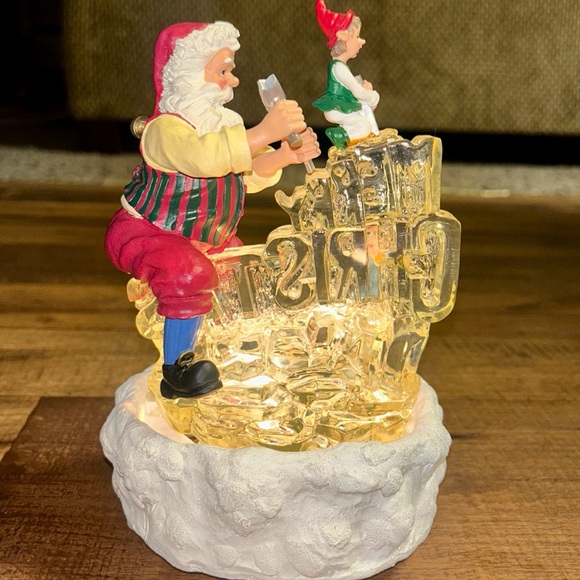 ABC ~Vintage Santa Claus Musical (8 Songs) Lighted Merry Christmas Ice Carving - Picture 10 of 15
